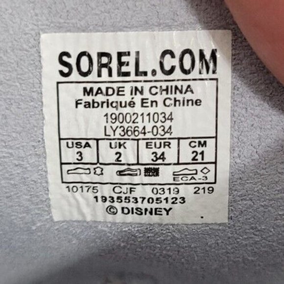 Disney x SOREL Big Girls Joan Of Arctic Frozen 2 Wedge Boots Big Girls Size 3 - Picture 5 of 6